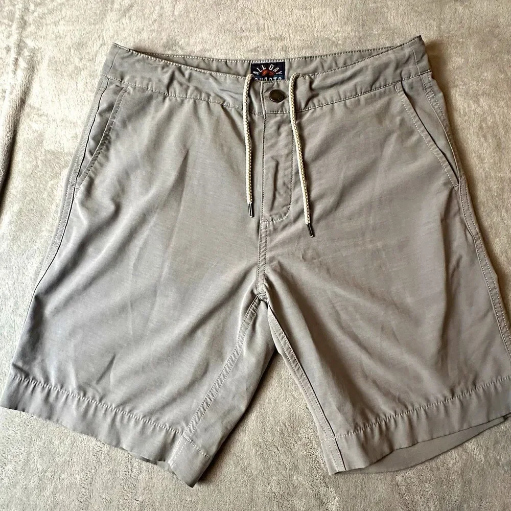 Faherty Men's Gray All Day Shorts Drawstring 31 W Button Pockets 8